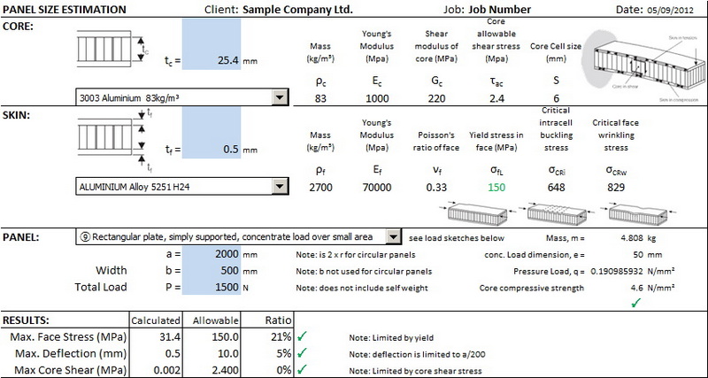 picture aluminum honeycomb panel weight calculator_2